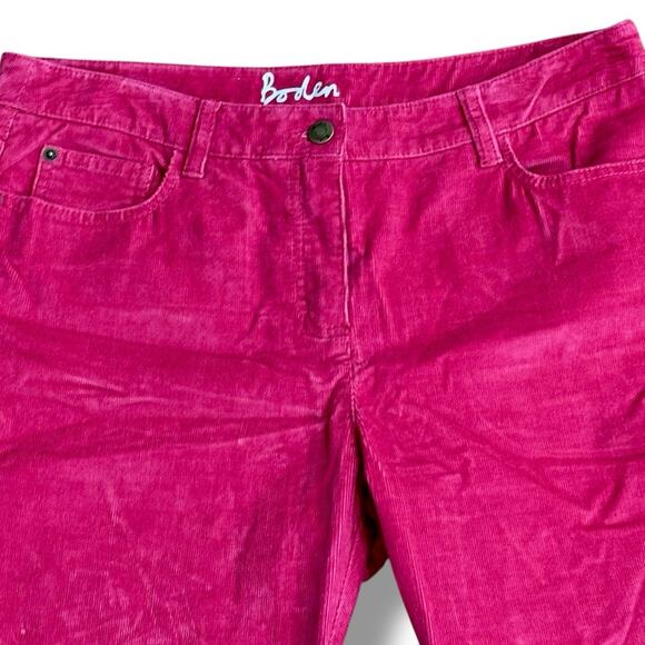 Boden Size 10 Barbie Pink Cotton Corduroy Ankle Pants Preppy Golf - Picture 3 of 5